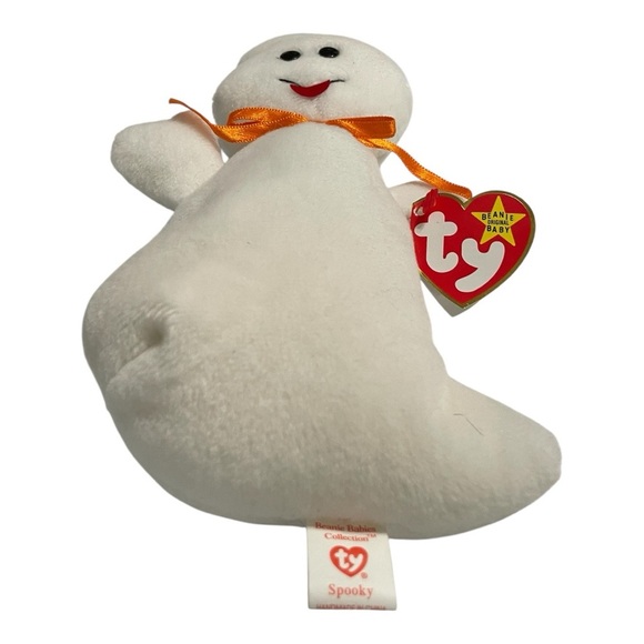 Ty Beanie Baby Spooky the Ghost 1995 PVC Pellets 4090 Rare Halloween Collectible - Picture 9 of 12